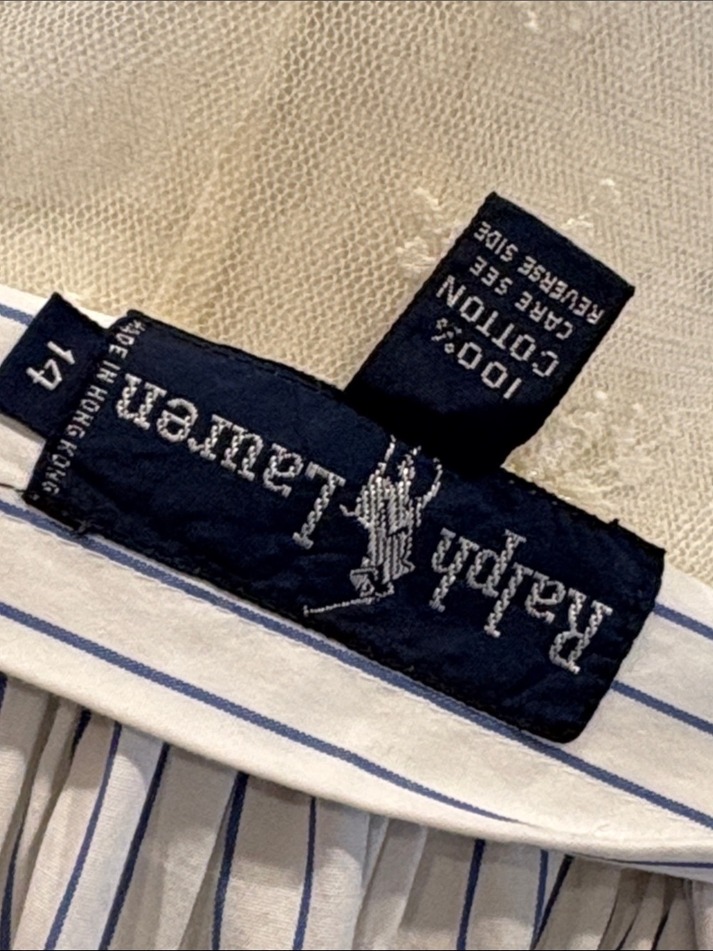 Vintage Ralph Lauren Blue Label 80s Striped Cotton Flared Button Down Maxi Skirt - Picture 9 of 13